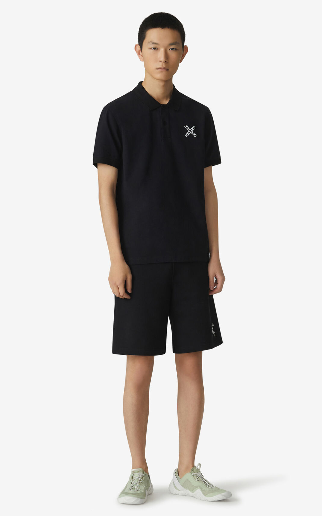 Kenzo Sport Little X Shorts Black For Mens 3016OAJLD